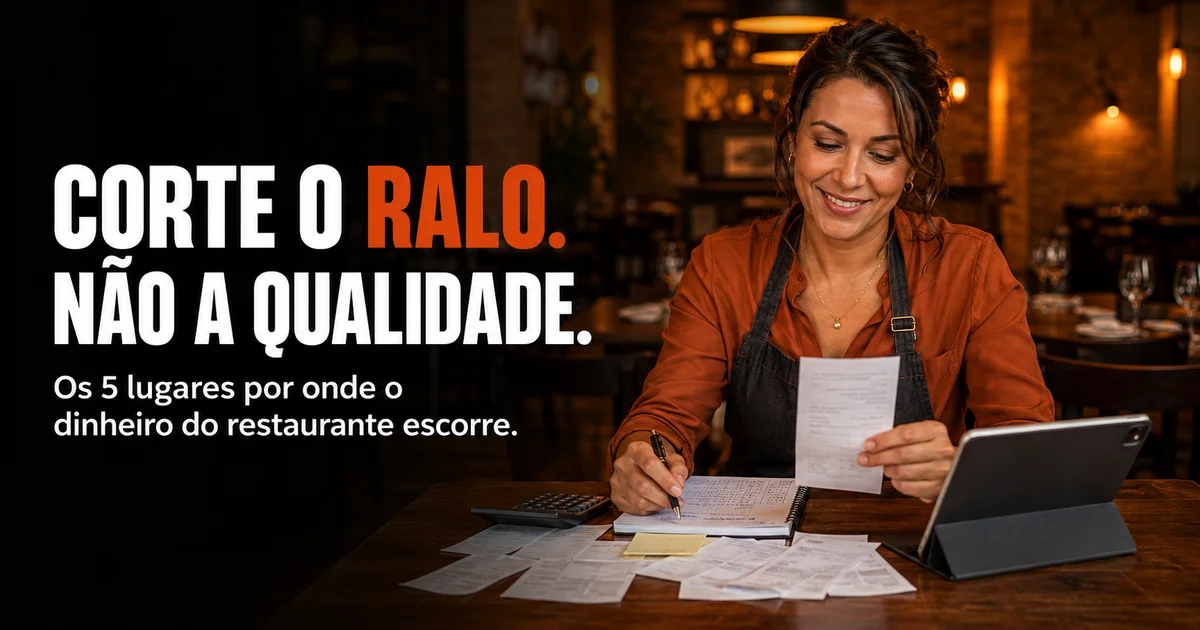 Capa do artigo: Como reduzir custos no restaurante sem matar a qualidade (os 5 ralos + o método)